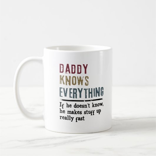 Daddy's Wisdom Mugと皮肉引用文とDoodle コーヒーマグカップ (左)