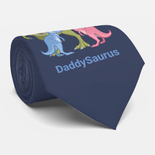 DaddySaurusグリーンTレックス&ベビーガールボーイ恐竜 ネクタイ