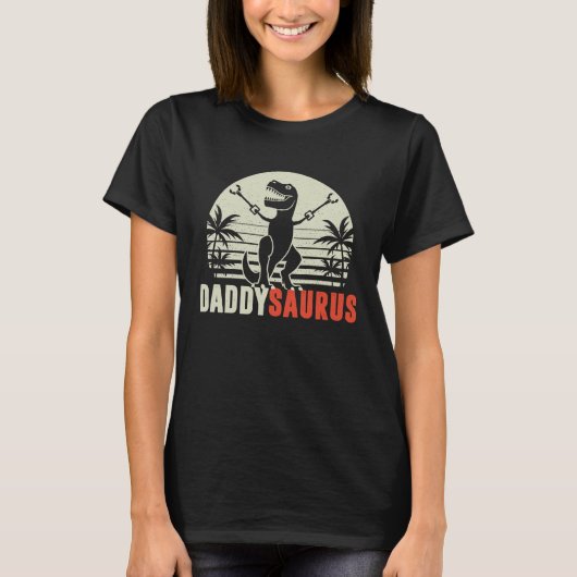 Daddysaurus  Daddy Saurus Rex Dinosaur Dad Tシャツ (正面)