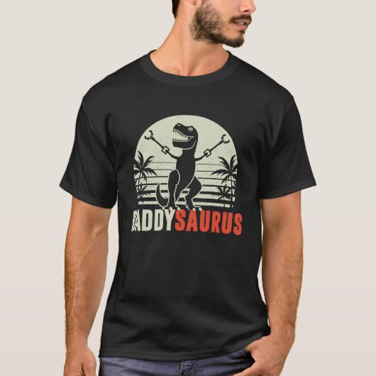 Daddysaurus  Daddy Saurus Rex Dinosaur Dad Tシャツ (正面)