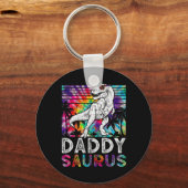 Daddysaurus Dinosaur Daddy Saurus Family Matching  キーホルダー (正面)