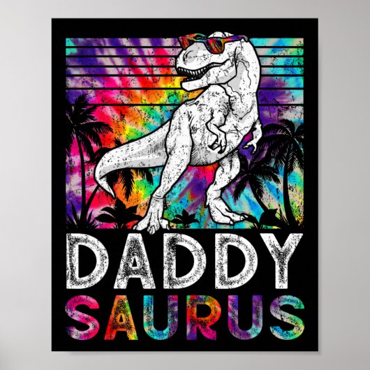 Daddysaurus Dinosaur Daddy Saurus Family Matching  ポスター (正面)