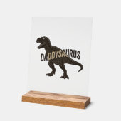 Daddysaurus Dinosaur Vintage Engraving Shirt Desig アクリルサイン (傾斜)