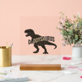 Daddysaurus Dinosaur Vintage Engraving Shirt Desig アクリルサイン (ウェディング)