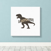Daddysaurus Dinosaur Vintage Engraving Shirt Desig キャンバスプリント (インサイチュ (ウッドフロア))