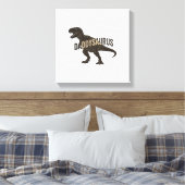 Daddysaurus Dinosaur Vintage Engraving Shirt Desig キャンバスプリント (インサイチュ (寝室))