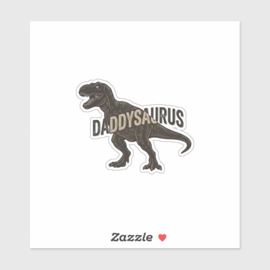 Daddysaurus Dinosaur Vintage Engraving Shirt Desig シール (シート)