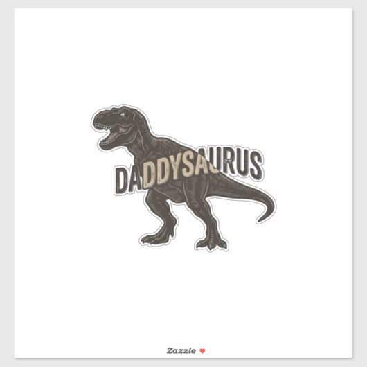 Daddysaurus Dinosaur Vintage Engraving Shirt Desig シール (シート)