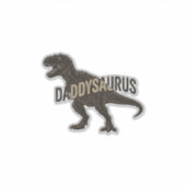 Daddysaurus Dinosaur Vintage Engraving Shirt Desig シール (正面)