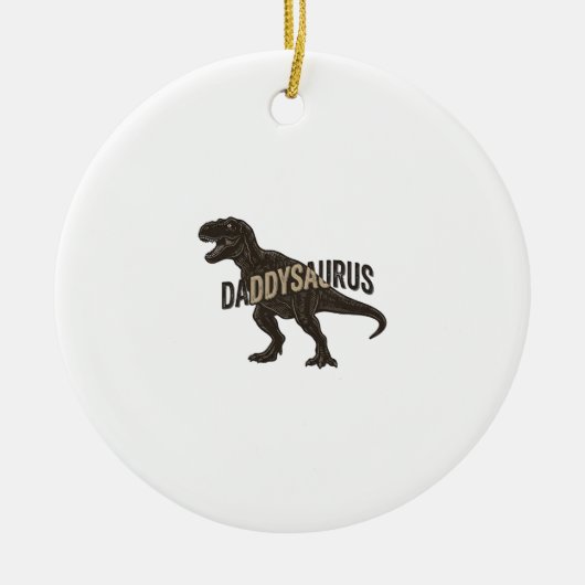 Daddysaurus Dinosaur Vintage Engraving Shirt Desig セラミックオーナメント (正面)