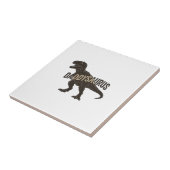 Daddysaurus Dinosaur Vintage Engraving Shirt Desig タイル (側面)