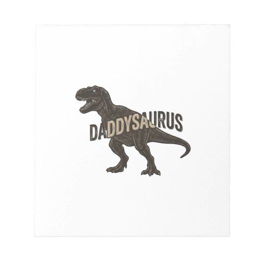 Daddysaurus Dinosaur Vintage Engraving Shirt Desig ノートパッド (正面)
