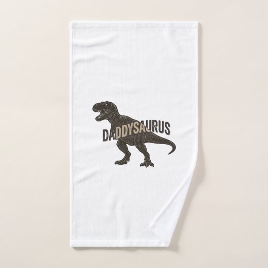 Daddysaurus Dinosaur Vintage Engraving Shirt Desig ハンドタオル (ハンドタオル)