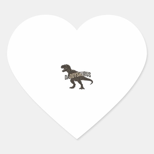 Daddysaurus Dinosaur Vintage Engraving Shirt Desig ハートシール (正面)