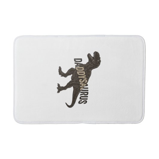 Daddysaurus Dinosaur Vintage Engraving Shirt Desig バスマット (正面)