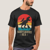 Daddysaurus Rex 2 Kids Sunset For Fathers Day Tシャツ (正面)
