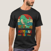 Daddysaurus Rex Dinosaur Dad saurus Family Matchi Tシャツ (正面)