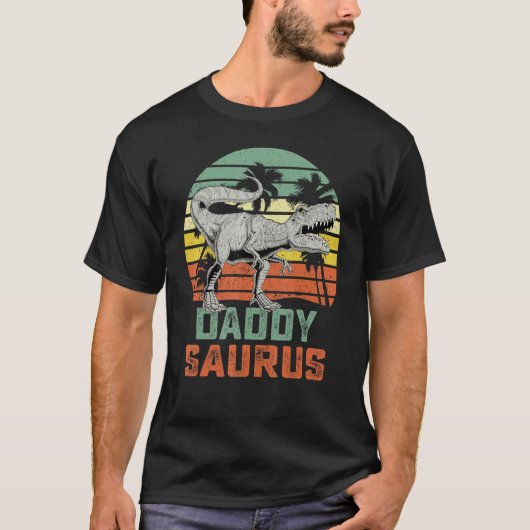 Daddysaurus Rex Dinosaur Daddy Saurus Family Match Tシャツ (正面)