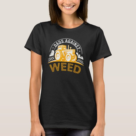 Dads Against Weed Gardening Lawn Mowing Lawn Mower Tシャツ (正面)