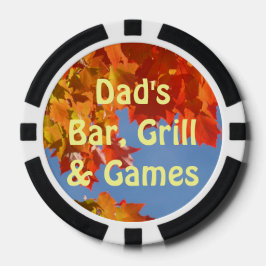Dad's Bar Grill & Games ポーカーチップス 落葉 カスタム ポーカーチップ