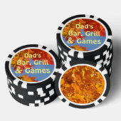 Dad's Bar Grill & Games ポーカーチップス 落葉 カスタム ポーカーチップ (積み重ね)