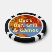 Dad's Bar Grill & Games ポーカーチップス 落葉 カスタム ポーカーチップ (シングル)