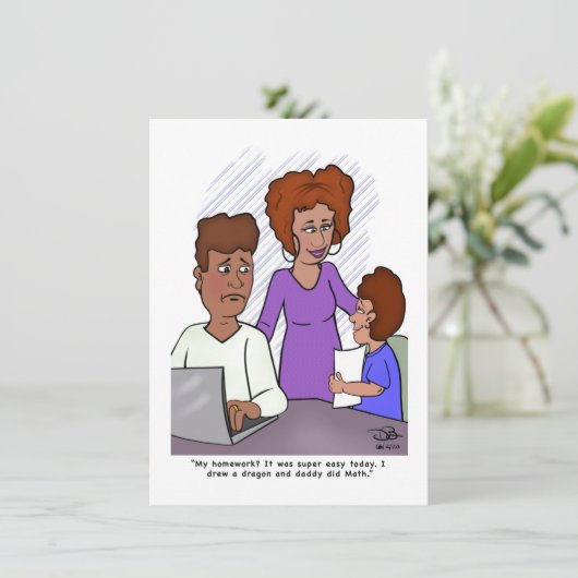 Dad's Doing Son's Homework Flat Card (スタンド正面)