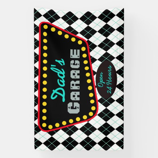 Dad's Garage Sign Banner Gift 横断幕 (縦)