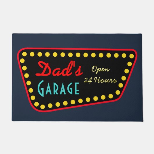  Dad's Garage Sign Doormat  ドアマット (正面)