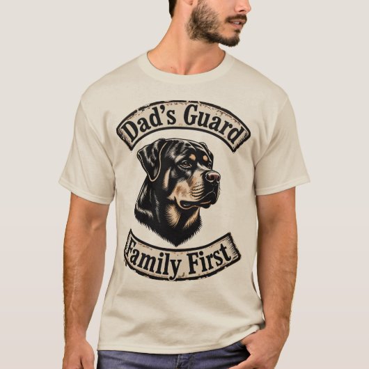 Dad's Guard, Family First-Rottweiler Tシャツ (正面)