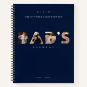 DAD'S Journal Personalized Monogram & Photos Navy ノートブック (正面)