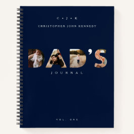 DAD'S Journal Personalized Monogram & Photos Navy ノートブック