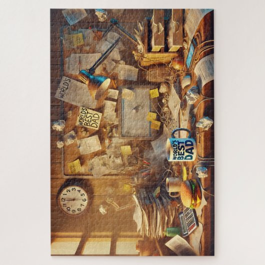 Dad's Messy Desk Funny Father's Day Gift ジグソーパズル (縦)