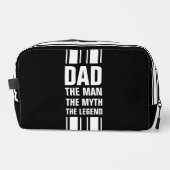 Dad's White Racing Stripe Black Overnight Bag ドップキット (正面)
