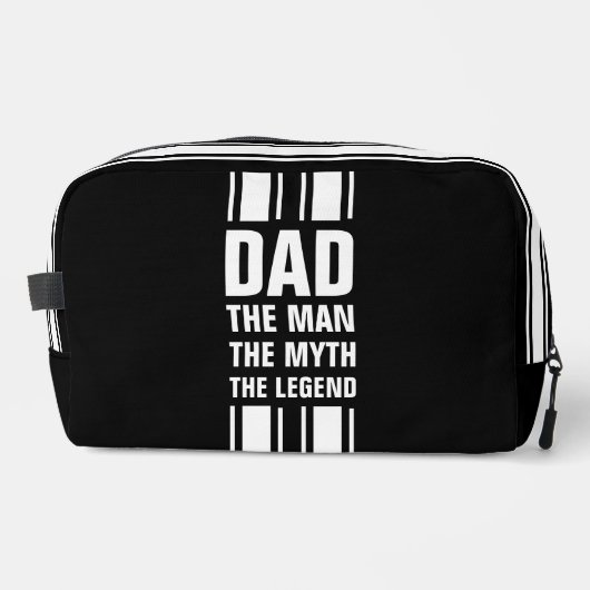 Dad's White Racing Stripe Black Overnight Bag ドップキット (正面)