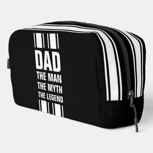 Dad's White Racing Stripe Black Overnight Bag ドップキット (右コーナー)