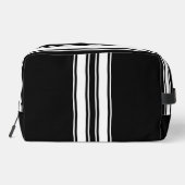 Dad's White Racing Stripe Black Overnight Bag ドップキット (裏面)