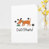 DadShundのダックスフントおもしろいな愛犬ペットギフト カード (黄色い花)