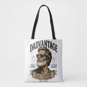 DADVANTAGE 未だ学び未だ導く レトロお父さん トートバッグ (正面)