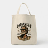 DADVANTAGE 未だ学び未だ導く レトロなパパ トートバッグ (裏面)