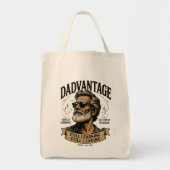 DADVANTAGE 未だ学び未だ導く レトロなパパ トートバッグ (正面)