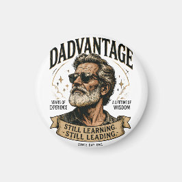 DADVANTAGE 未だ学び未だ導く レトロなパパ マグネット