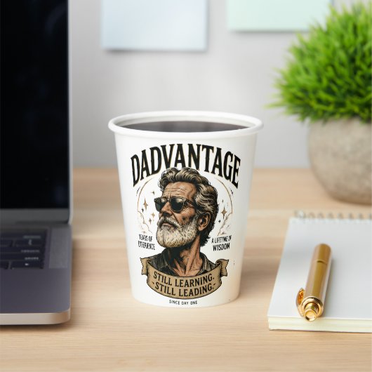 DADVANTAGE 未だ学び未だ導く レトロなパパ 紙コップ (インサイチュ)