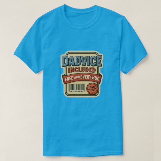 Dadvice含まれるラベルおもしろいパロディT型 Tシャツ (デザイン正面)