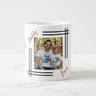 Dady Love,Love youパパ,最高のパパ,写真コラージュ ジャンボコーヒーマグカップ
