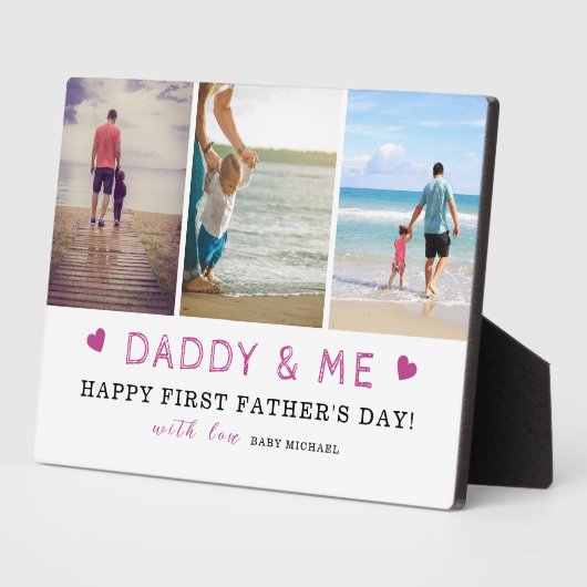 Dadyy & Me' 3-Photo Collage 1st Father's Day フォトプラーク (側面)