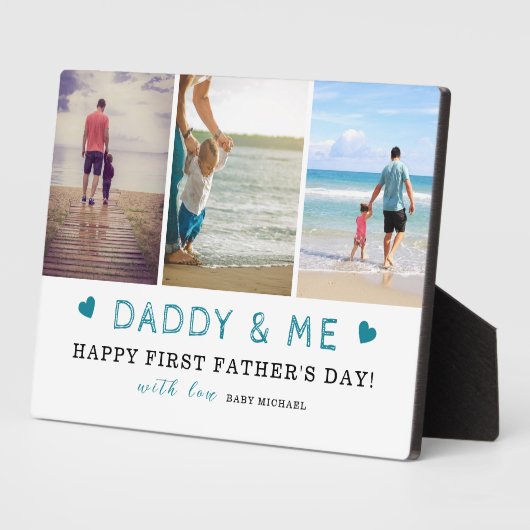 Dadyy & Me' 3-Photo Collage 1st Father's Day フォトプラーク (側面)