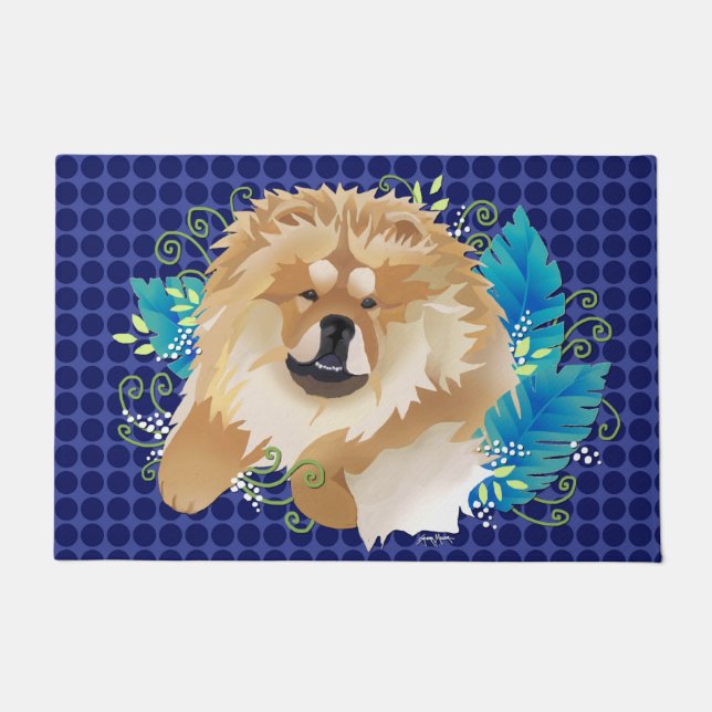 DAEJA VUの食事-青い点屋内か屋外のドア・マット ドアマット (正面)