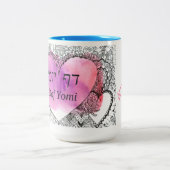 Daf Yomi Aramaicバージョン「難しくない」 ツートーンマグカップ (中央)