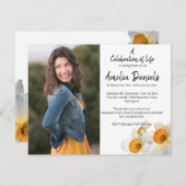 Daffodilお祝いのLife Photo Card 招待状 (正面/裏面)